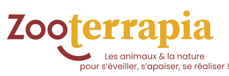 Logo de Zooterrapia, axé sur les animaux et la nature, avec un design coloré.
